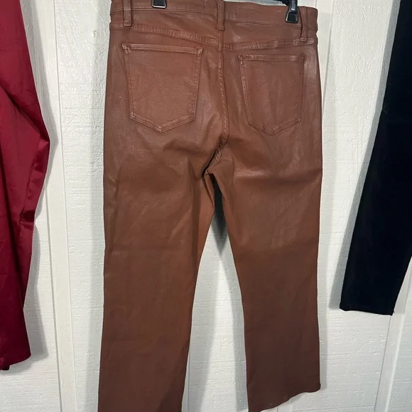 Joes Jeans THE CALLIE Bootcut Coated Leather  Brown Size 34 NWOT - Picture 8 of 12